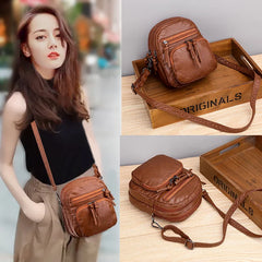 Women's Soft Leather Shoulder Bag Large Capacity Messenger Bag