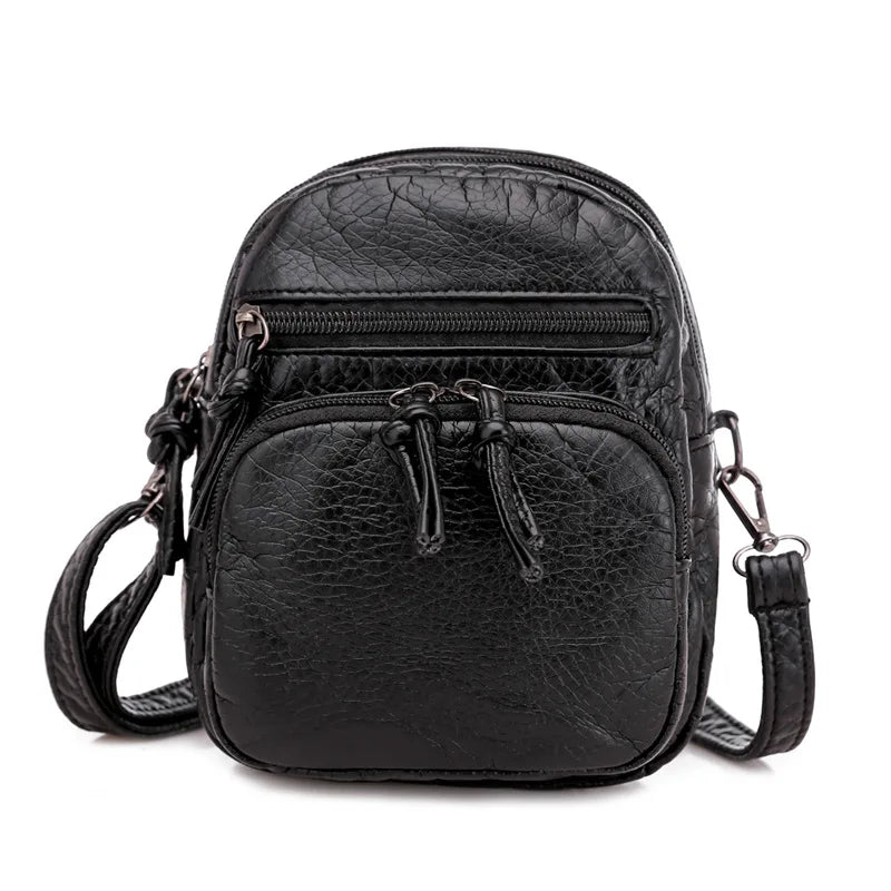 Women's Soft Leather Shoulder Bag Large Capacity Messenger Bag