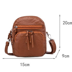 Women's Soft Leather Shoulder Bag Large Capacity Messenger Bag