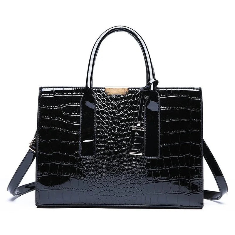 Crocodile Pattern Handbag European American Shoulder Tote Bag Women