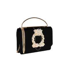 Women's Velvet Inlaid Small Square Bag Change Shoulder Cross Handbag