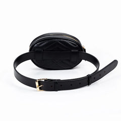 Women's Round Leather Waist Bag Shoulder Crossbody Chest Hip Purse