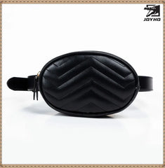 Women's Round Leather Waist Bag Shoulder Crossbody Chest Hip Purse
