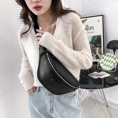 Women's Waist Bag PU Leather Belt Bags Shoulder Crossbody Chest Bag