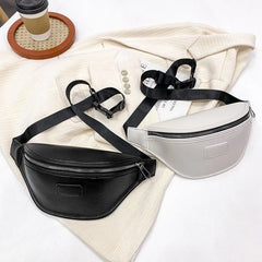 Women's Waist Bag PU Leather Belt Bags Shoulder Crossbody Chest Bag