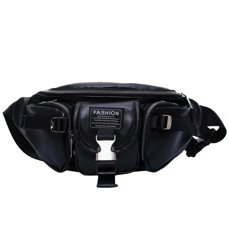 Women's Waist Pack Shoulder Bags PU Leather Ladies Chest Fanny Packs Hip Bags