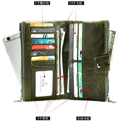 Women's Long Zipper Leather Wallet Hasp Ladies Purses