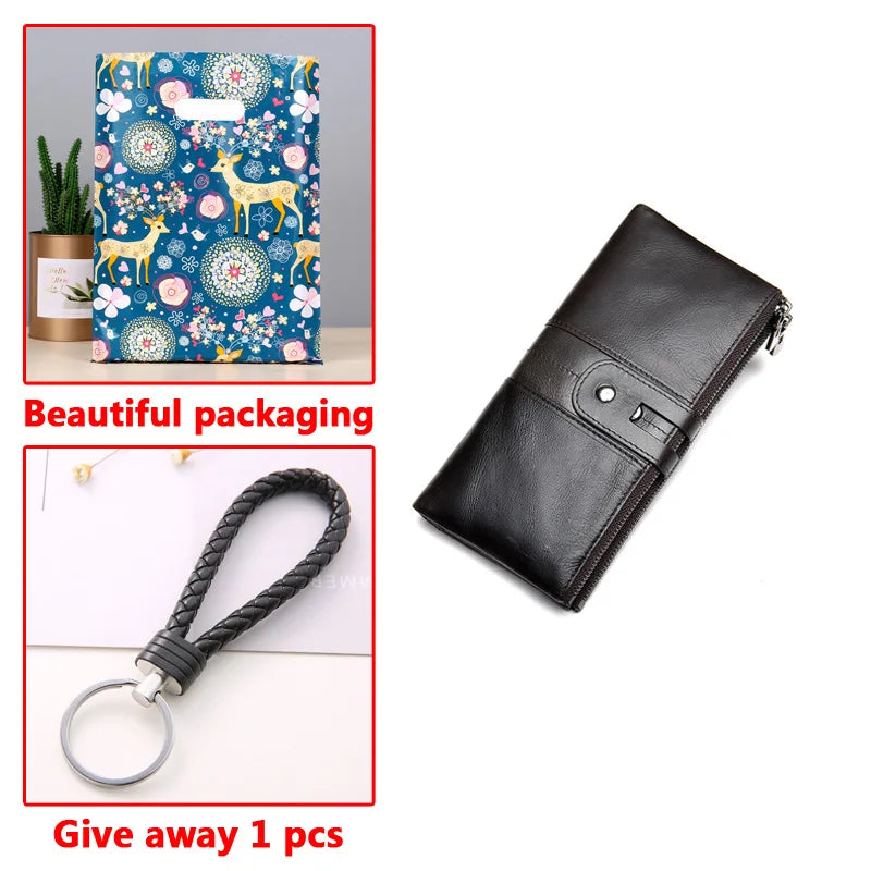 Women's Long Zipper Leather Wallet Hasp Ladies Purses