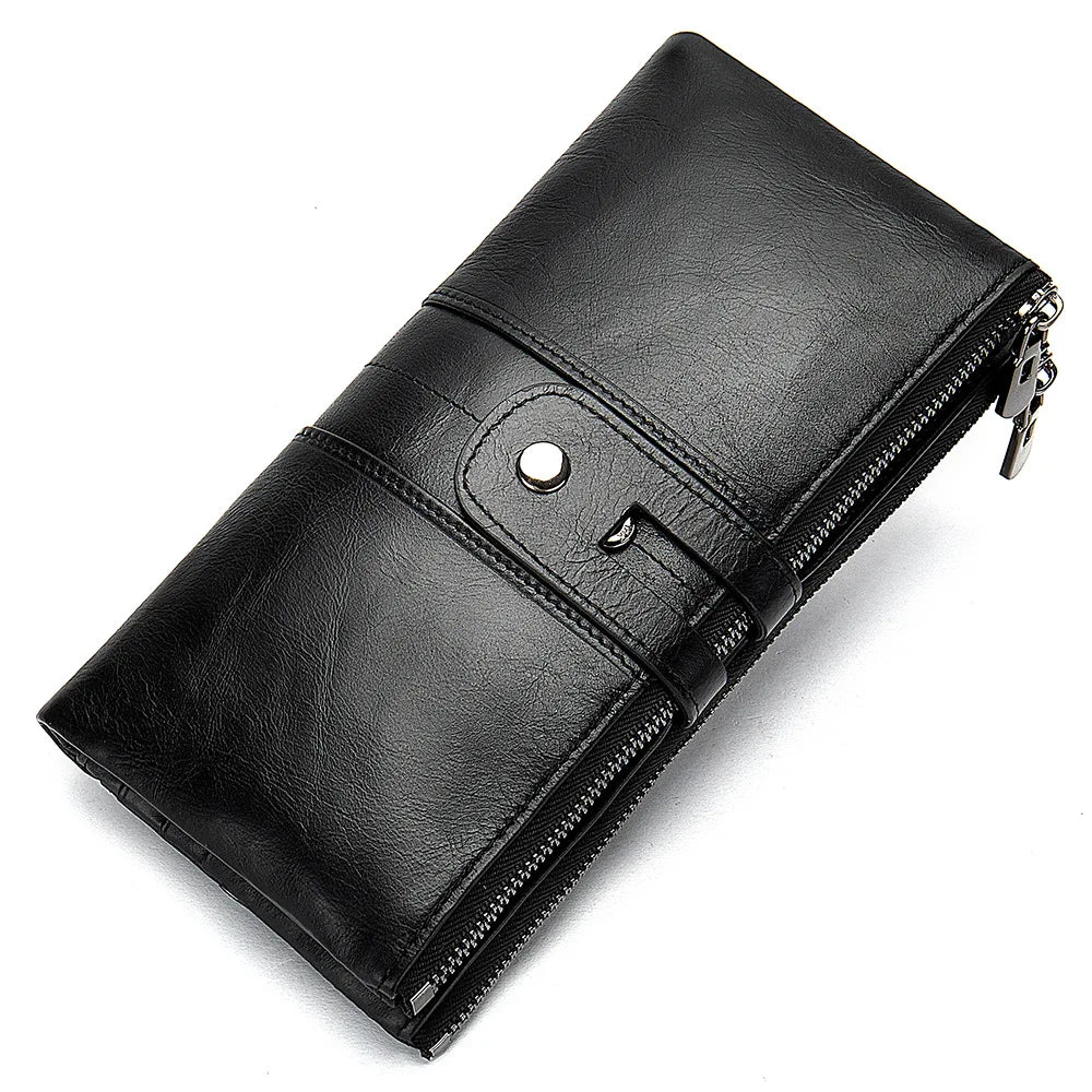 Women's Long Zipper Leather Wallet Hasp Ladies Purses