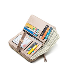 Women's Zip Long Wallet Buckle Bag Zero Wallet PU Frosted Vertical