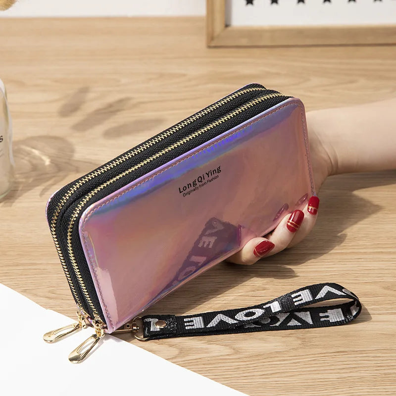 Women's Wallet Wristbands Large Capacity Shine Handbag Female Long Section