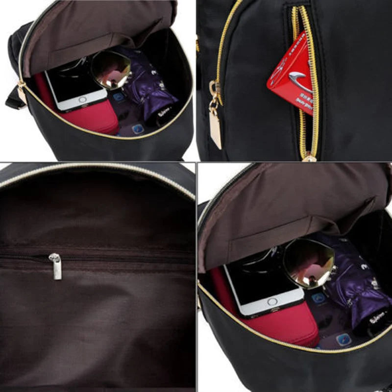 Womens Backpack Girls Zip Nylon Mini Backpack Travel School Bag