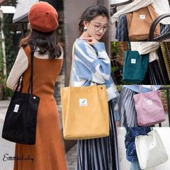 Corduroy Handbag Shoulder Messenger Bag Satchel Tote Purse Bags