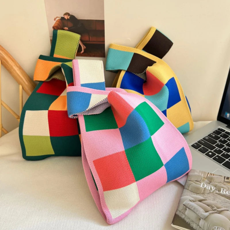 Wool Knitted Women Bag Small Tote Bag Handbag