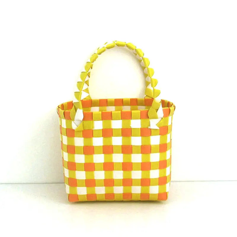 Woven Bag Small Square Plastic Vegetable Basket Bag Handbags for Women