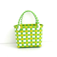 Woven Bag Small Square Plastic Vegetable Basket Bag Handbags for Women
