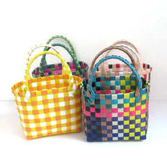 Woven Bag Small Square Plastic Vegetable Basket Bag Handbags for Women