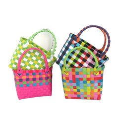 Woven Bag Small Square Plastic Vegetable Basket Bag Handbags for Women