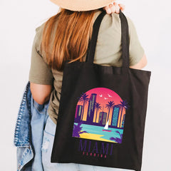 Harajuku Canvas Tote Bag, Women's Shopper Hand Shoulder Bag