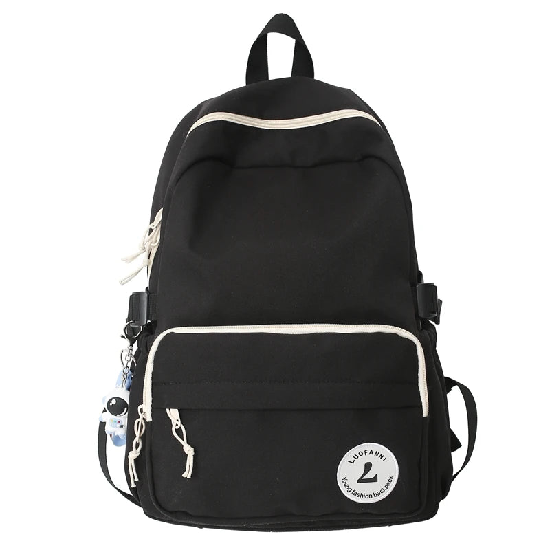 Zipper Matching Backpack Teenage Girl College Student Schoolbag Minority Bag