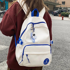 Zipper Matching Backpack Teenage Girl College Student Schoolbag Minority Bag