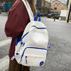 Zipper Matching Backpack Teenage Girl College Student Schoolbag Minority Bag