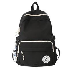 Zipper Matching Backpack Teenage Girl College Student Schoolbag Minority Bag