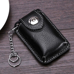 Retro Leather Car Key Bag with Magnetic Buckle