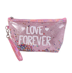Sequin Cartoon Makeup Bag for Women Travel Storage Glitter PVC Cosmetic Bag