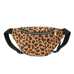 Autumn Leopard-Print Bra with Waistcoat and Fur Bag