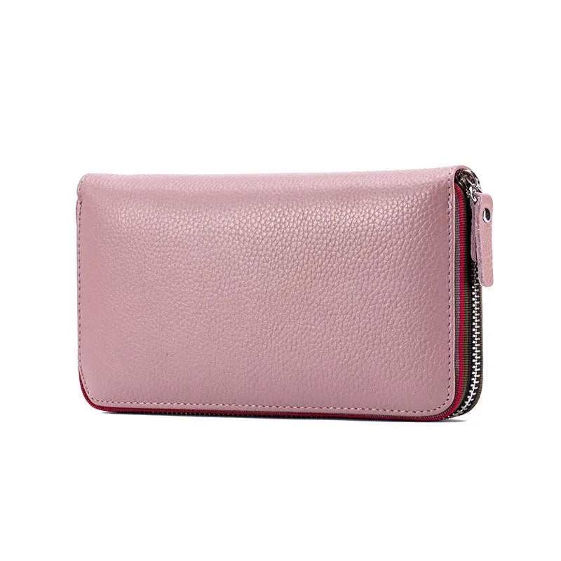 Women Wallet Cow Leather Purse Casual Clutch Money Clips Various Colors