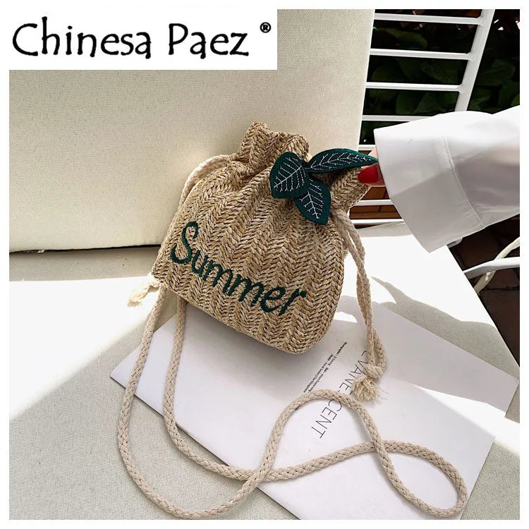 Small Straw Crossbody Beach Bag for Women