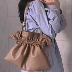 Cloud Shoulder Bag Pleated Details Handbag