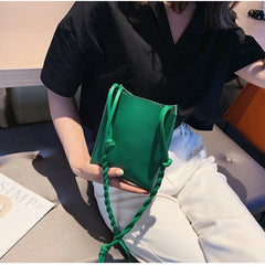Women Braided Mobile Phone Bag Mini Shoulder Crossbody Purse