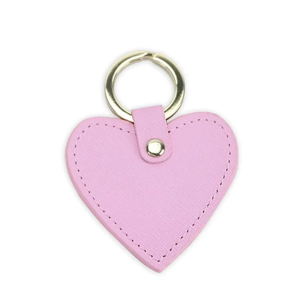 Saffiano Leather Heart Shape Keychain Women Key Holder Female Heart Key Ring