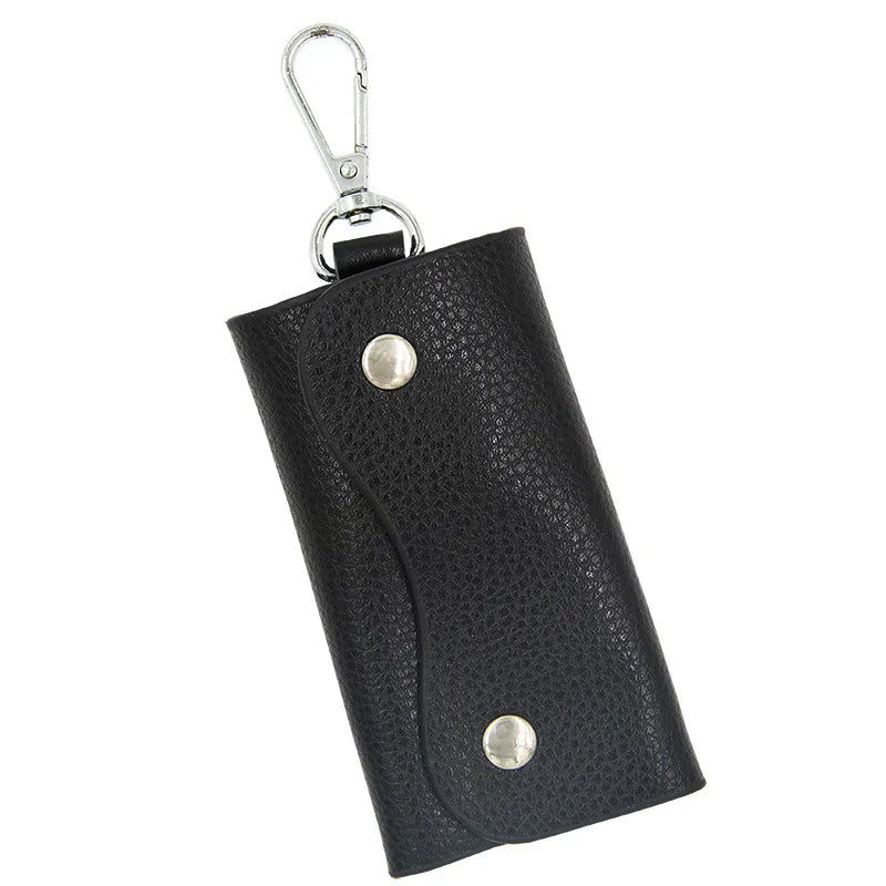 Litchi Pattern Key Bag Cylinder Household PU Key Bag