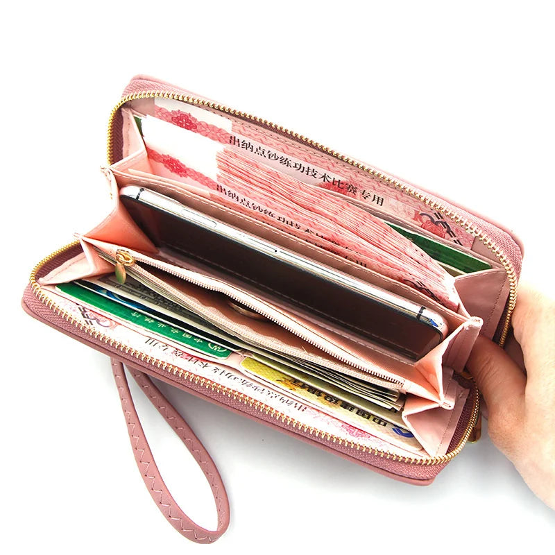 Women's Long Zipper Wallet Handbag Card Purse Phone Bag