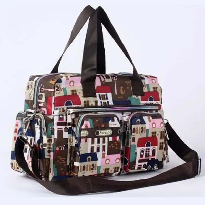 Flower Canvas Bag Handbag Large Capacity Shoulder Bag Messenger Bag