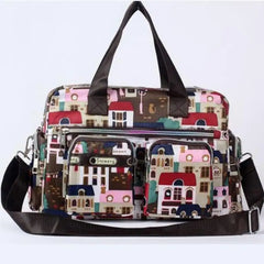 Flower Canvas Bag Handbag Large Capacity Shoulder Bag Messenger Bag