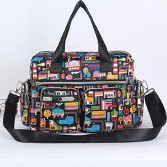 Flower Canvas Bag Handbag Large Capacity Shoulder Bag Messenger Bag