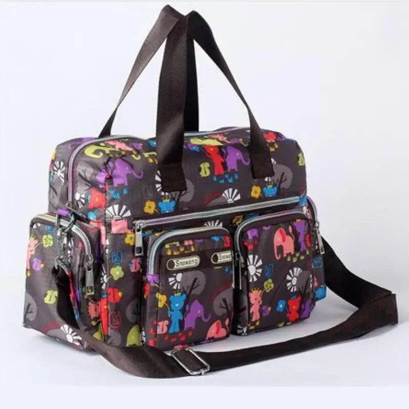 Flower Canvas Bag Handbag Large Capacity Shoulder Bag Messenger Bag