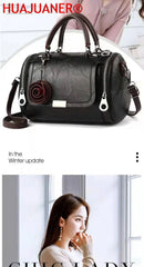 Flowers Pendant Handbag Women's Boston Bag Ladies Crossbody Bag