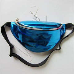 Women Rainbow Laser Purse Translucent Reflective Chest Waist Bag