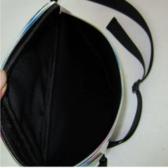 Women Rainbow Laser Purse Translucent Reflective Chest Waist Bag