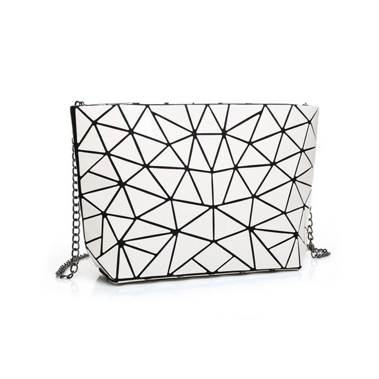 Geometric Splicing Pu Women's Crossbody Shoulder Bag