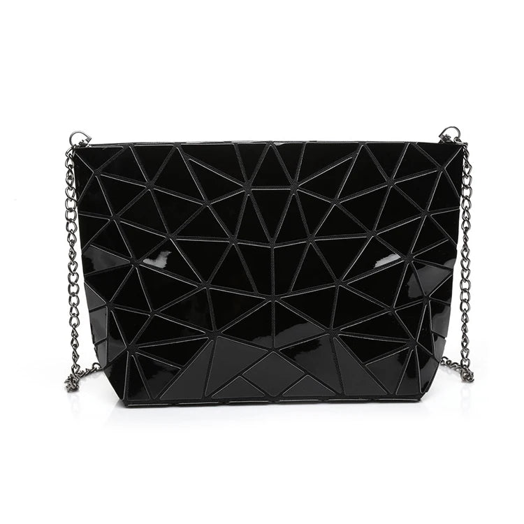 Geometric Splicing Pu Women's Crossbody Shoulder Bag