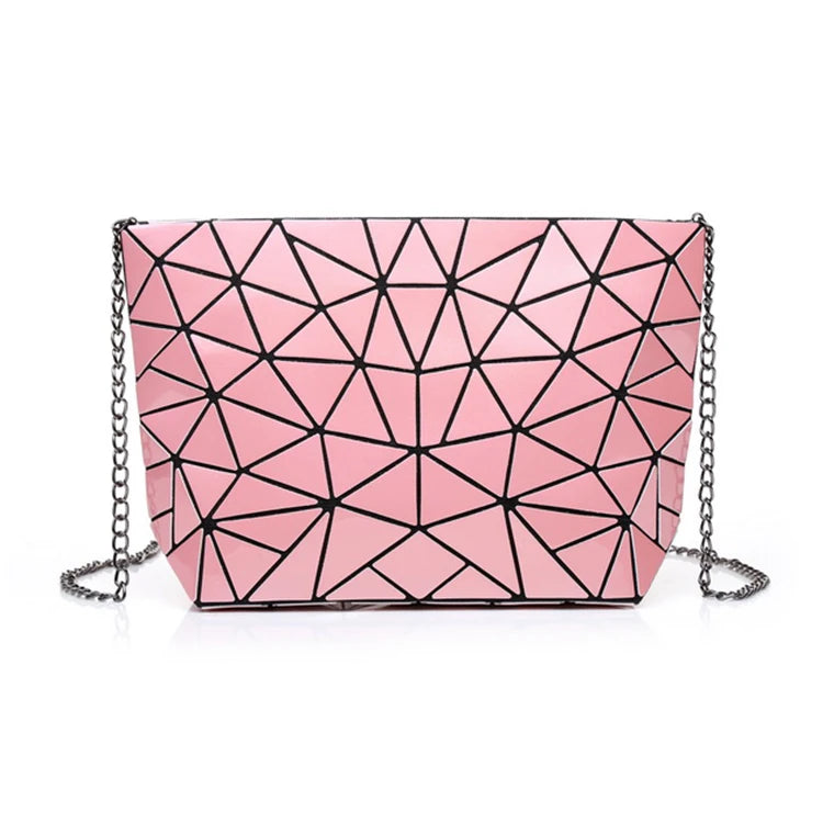 Geometric Splicing Pu Women's Crossbody Shoulder Bag