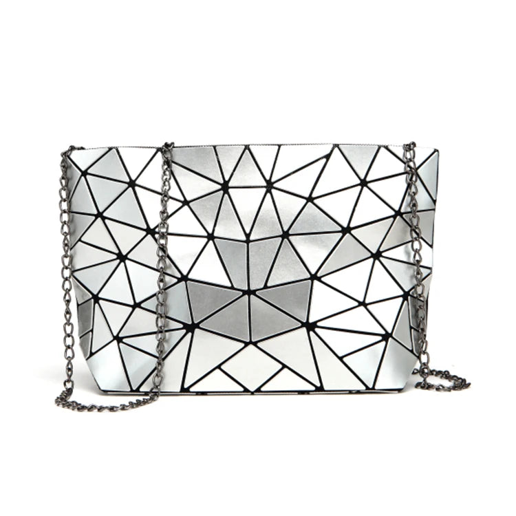 Geometric Splicing Pu Women's Crossbody Shoulder Bag