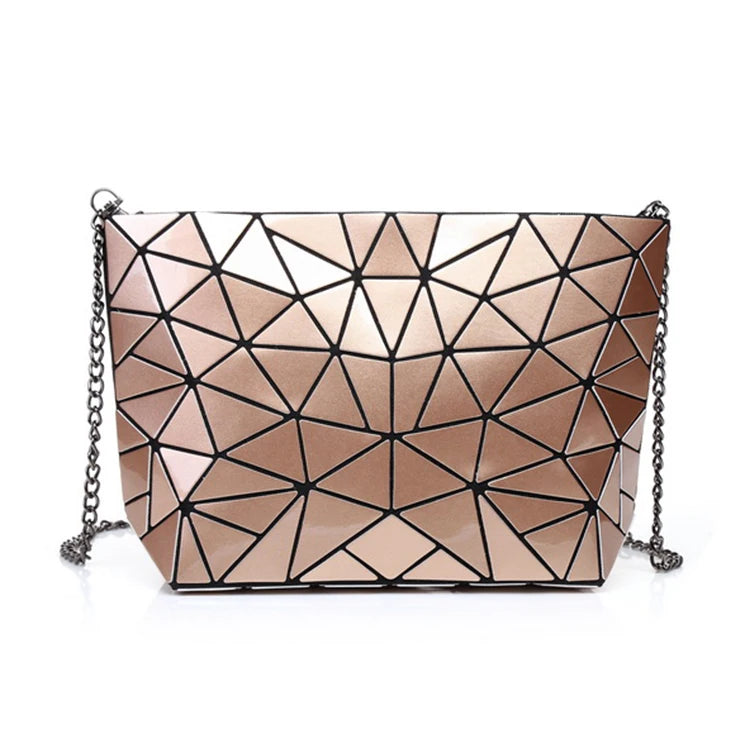 Geometric Splicing Pu Women's Crossbody Shoulder Bag
