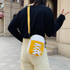 Girl Creative Stitching Canvas Messenger Bag